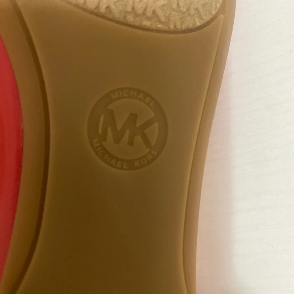 Michael Kors Cherry Red Flats with Gold Accent - Picture 9 of 10